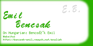 emil bencsak business card